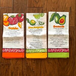 3 NWT DII MEXICAN RECIPE THEMED COTTON DISHTOWELS